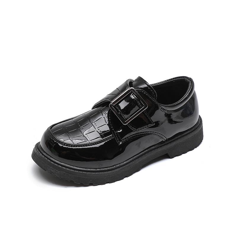 Boys' Black Leather Stage Performance Shoes - Gentleman Style for Spring & Autumn 2026