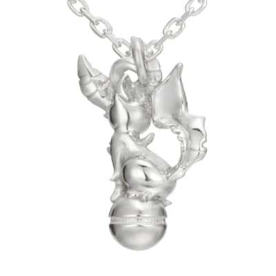 U-Treasure Official Pokémon Leafeon & Poké Ball Necklace, Silver, Gift for Men and Women