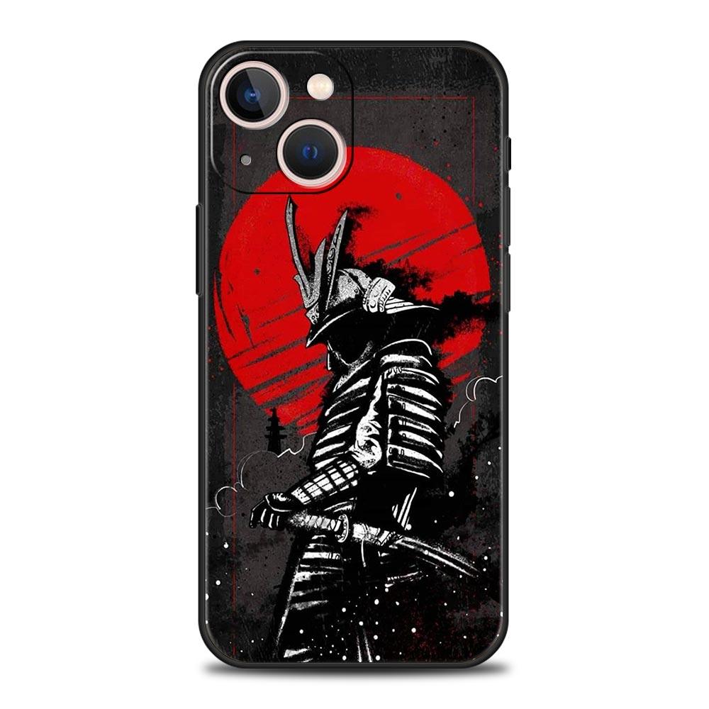 Custodia per Telefono Samurai Bushido Giapponese Per iPhone 17 16 15 Pro Max 11 12 13 14 7 8 Plus SE 2020 X XR XS Cover Morbida Nera