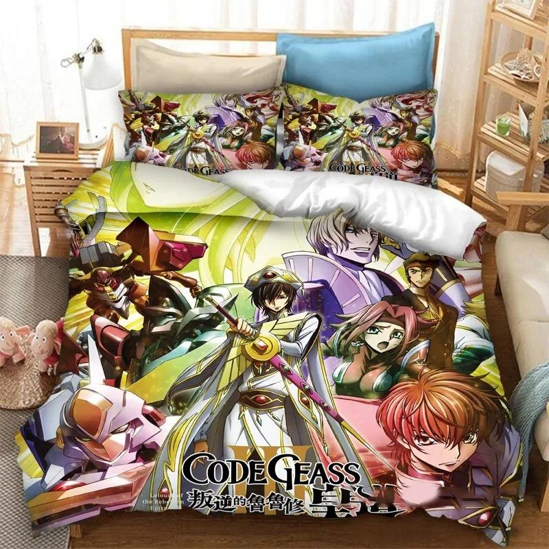 Fashion 3D Printed Anime Code Geass Duvet Cover Bedding Set Double Twin Full Queen King Adult Kids Bedclothes Quilt Cover