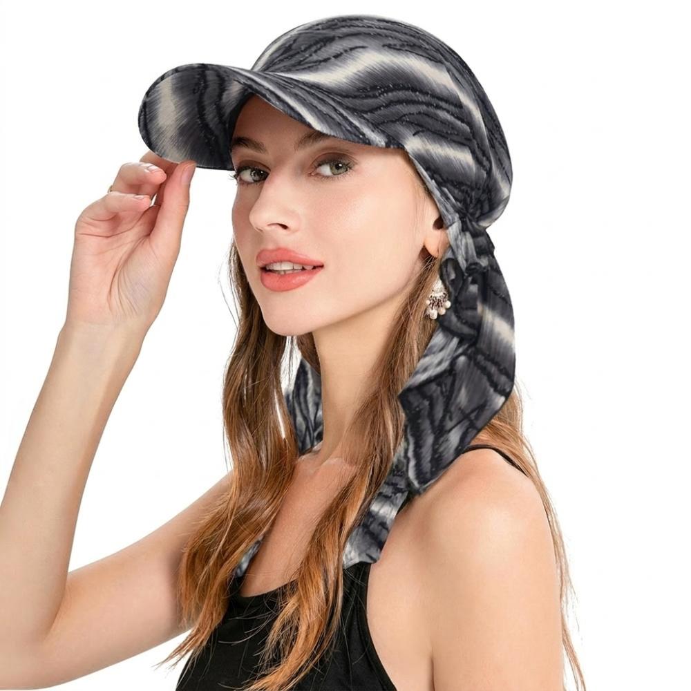 Floral Print Strapped Baseball Cap With Brim Wrap Hair Summer Headscarf Hat Breathable Versatile Turban Hat Everyday Outfits