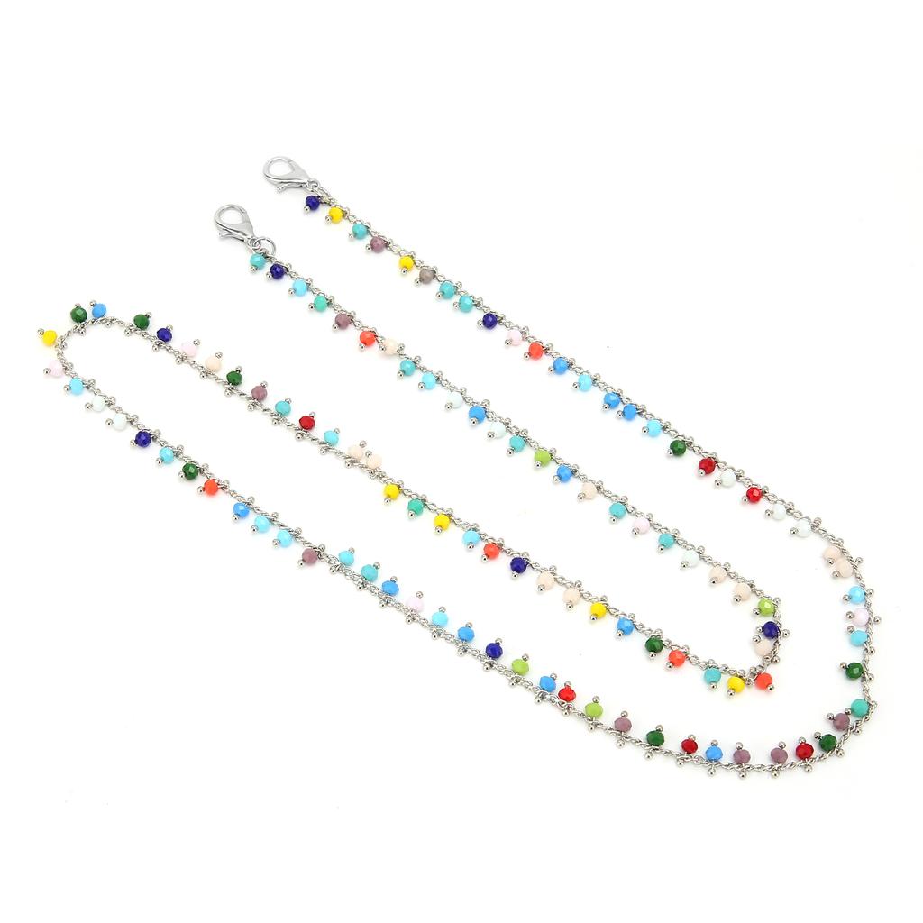 Lanyard Kette Halskette Band Bunter Perlen Lanyard Mundschutzhalter Brillenband