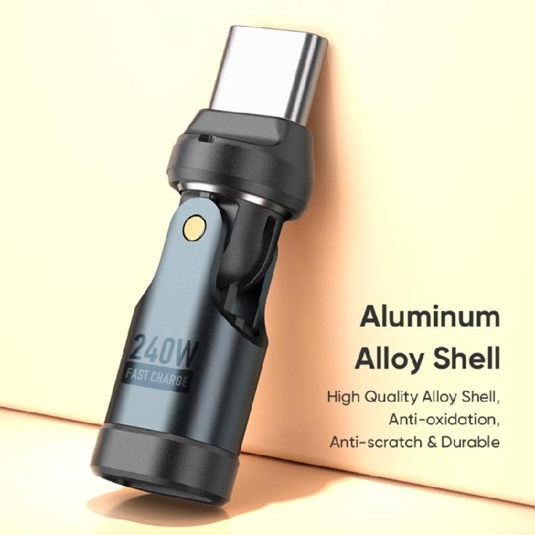 Space Optimized USB C Adapter 540°Adjustable Angle 240W Fast Charging 480Mbps Data Transfer Type C Extender Converters