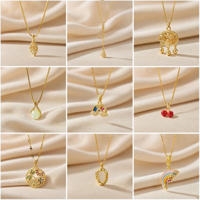 Elegant Light Luxury Zircon Necklace for Women - Gold-Plated, Simple Clavicle Chain