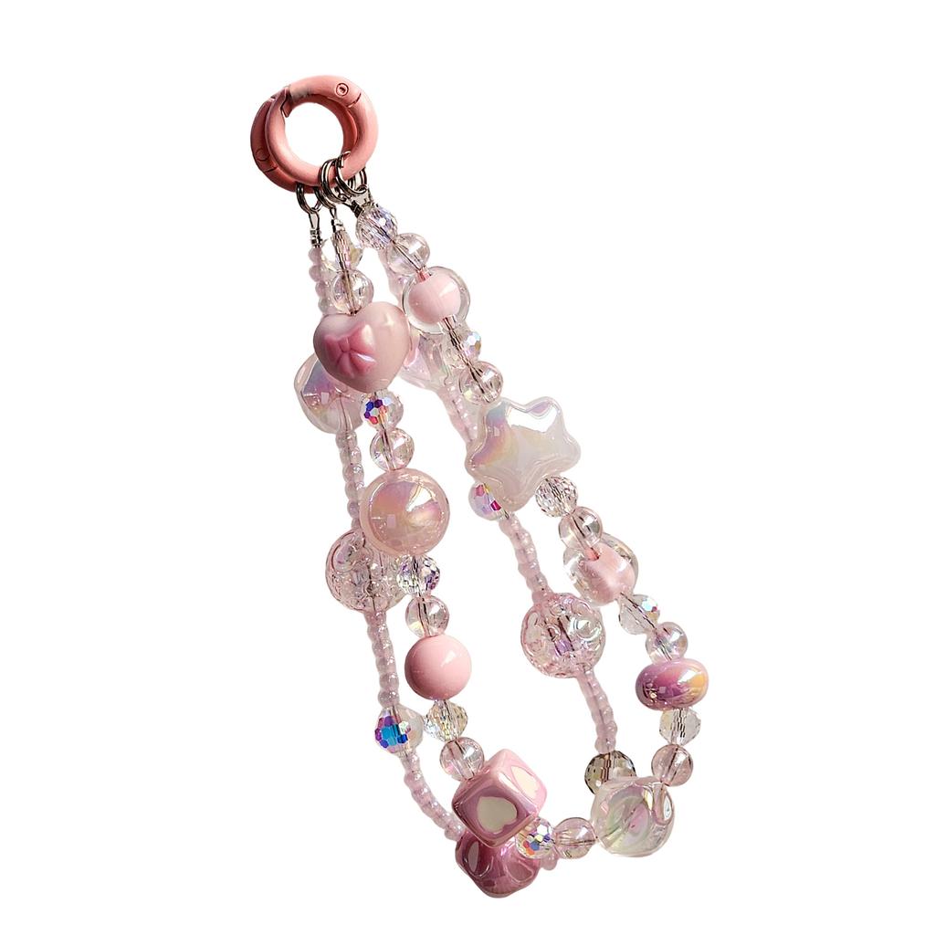 Handmade Beaded Phone Chain Pendant Telephone Lanyard Cellphone Rope Bracelet Fashion Keyring Keychain For Women Jewelry