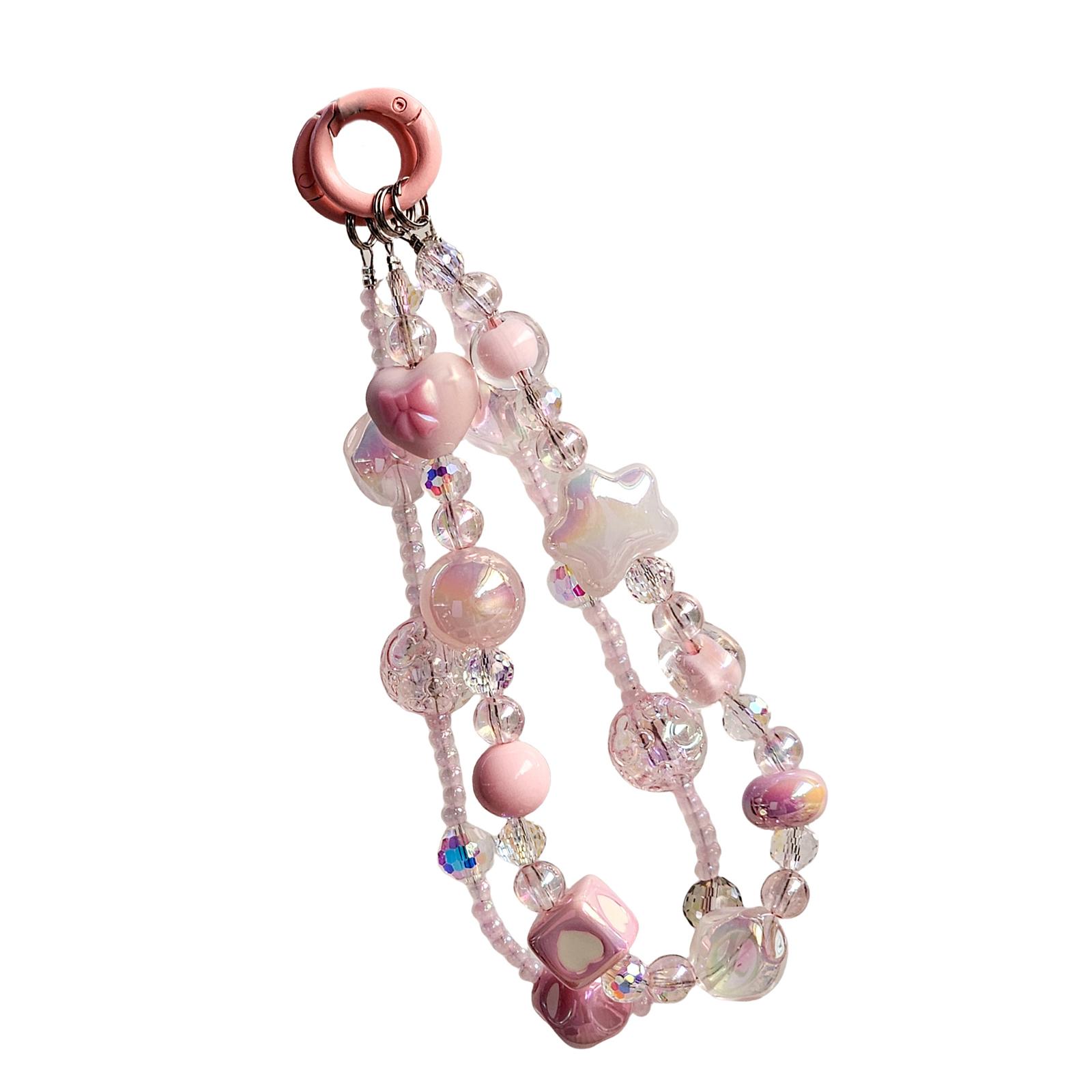 

Ручная работа бисерная цепочка для телефона кулон телефонный шнурок сотовый телефон веревка браслет модный брелок для ключей для женщин ювелирные изделия розовый