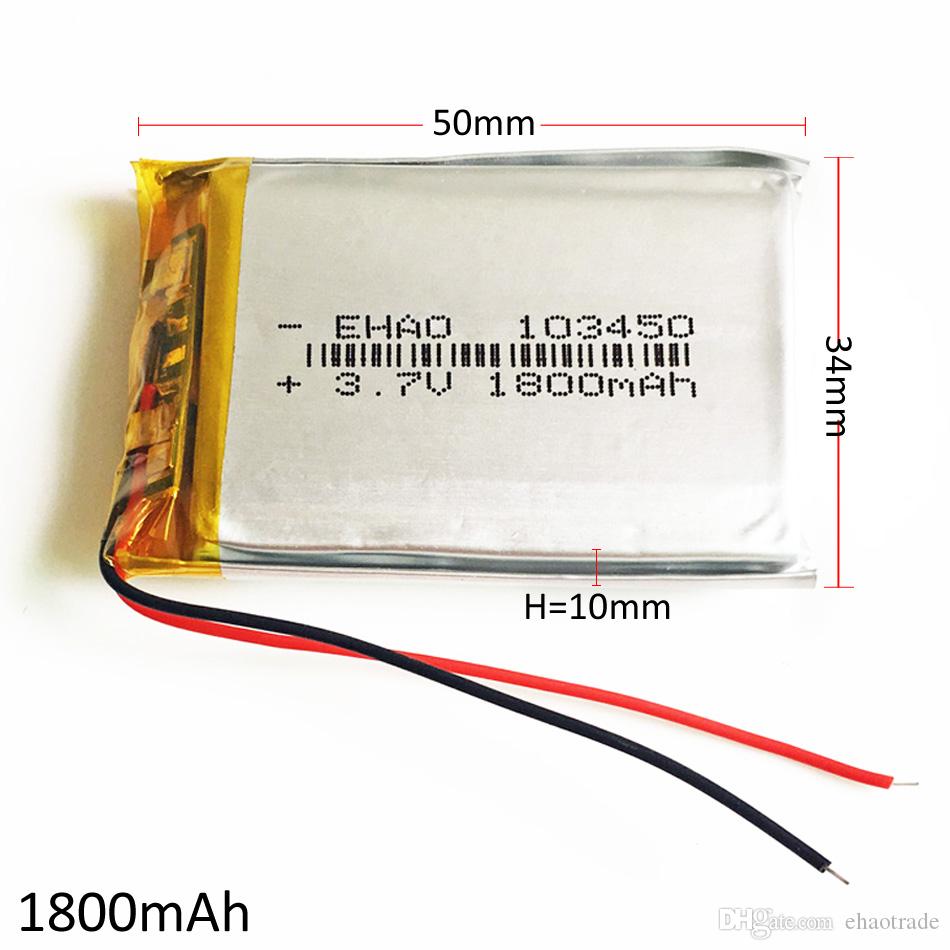 Wiederaufladbarer LiPo-Akku 103450 3,7 V 1800 mAh | Für Bluetooth-Kopfhörer, Smartwatches, POS, Medizinische Geräte