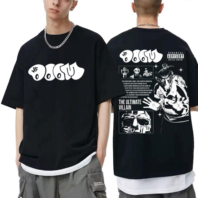 Verão de 2025 Rapper Vilão Maluco Mf Bad Luck Álbum Vilão Maluco Camiseta Gráfica Definitiva Masculina Hiphop Algodão Solto Street Wear