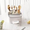 Plastic Desktop Tissue Box and Storage Organizer