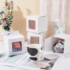 15pcs Paper Packaging Boxes with PVC Window Square White 11x11x11cm
