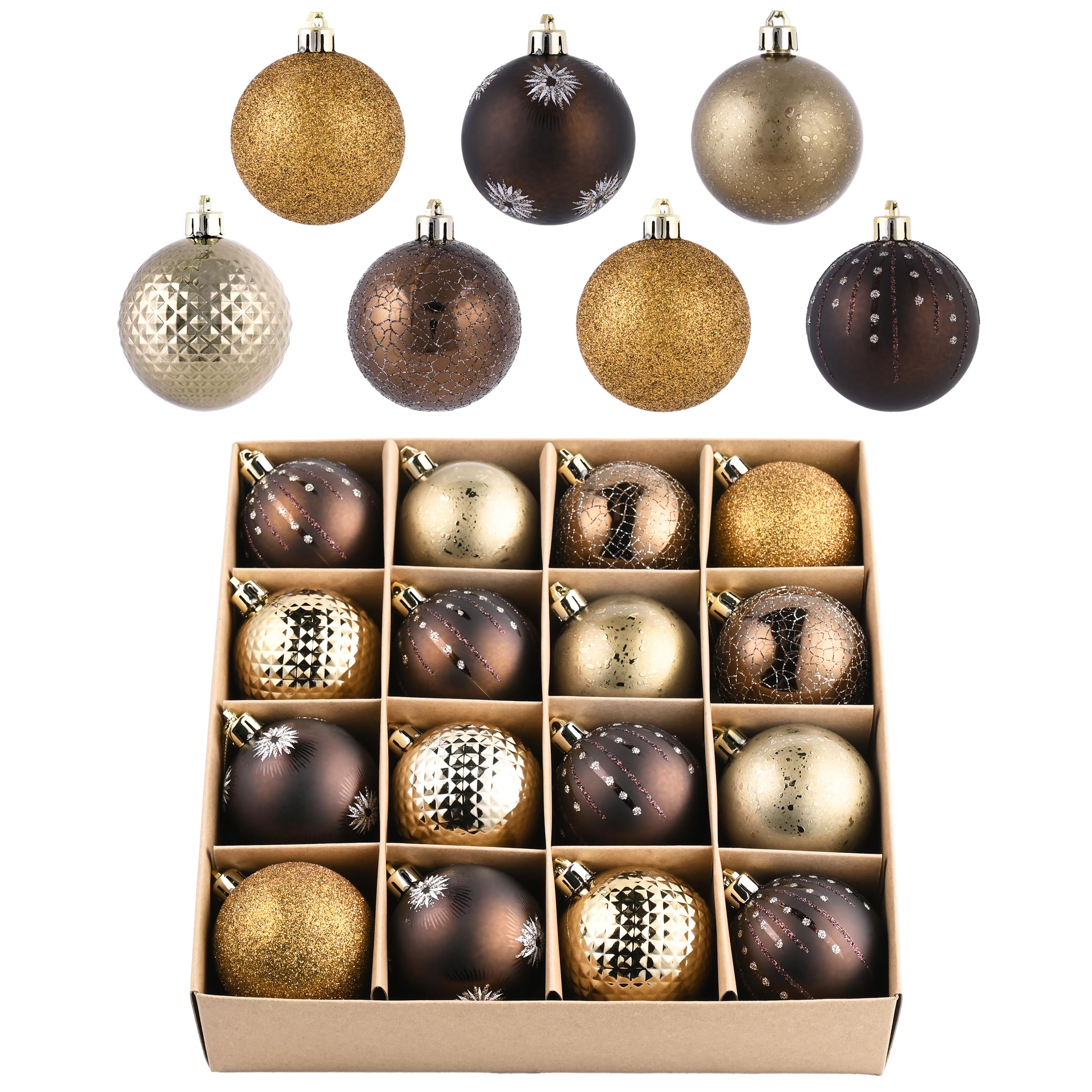 

Valery Madelyn Christmas ball gold and set of perfect for Christmas tree Stylish and gorgeous in and Nordic-style ornaments, copper, luxurious, 6cm,