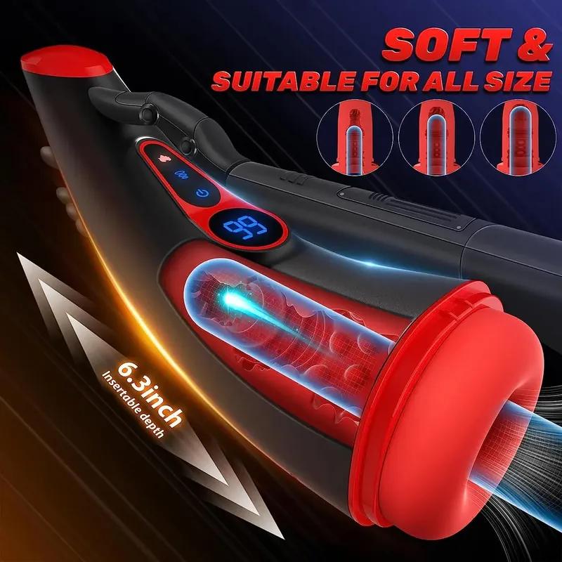Automatic Sucking Male Masturbator Heating Vagina Masturbation Blowjob Sex Toys for Men Adults Supplies LCD Display Mastubator