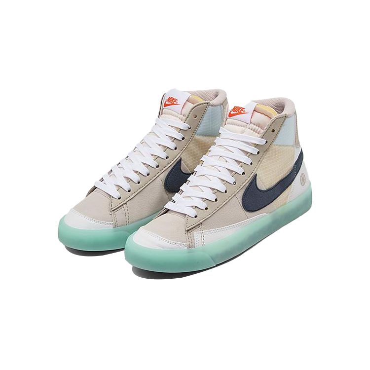 Nike Blazer Mid 77 Gs Move To Zero Krémová II Oranžová Ledovcová Modrá Armádní Námořnická DO2699-200