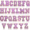 6Cm English Letter Towel Embroidery Patch Sticker Purple Letter Computer Embroidery Label Ironing Embroidery Chapter