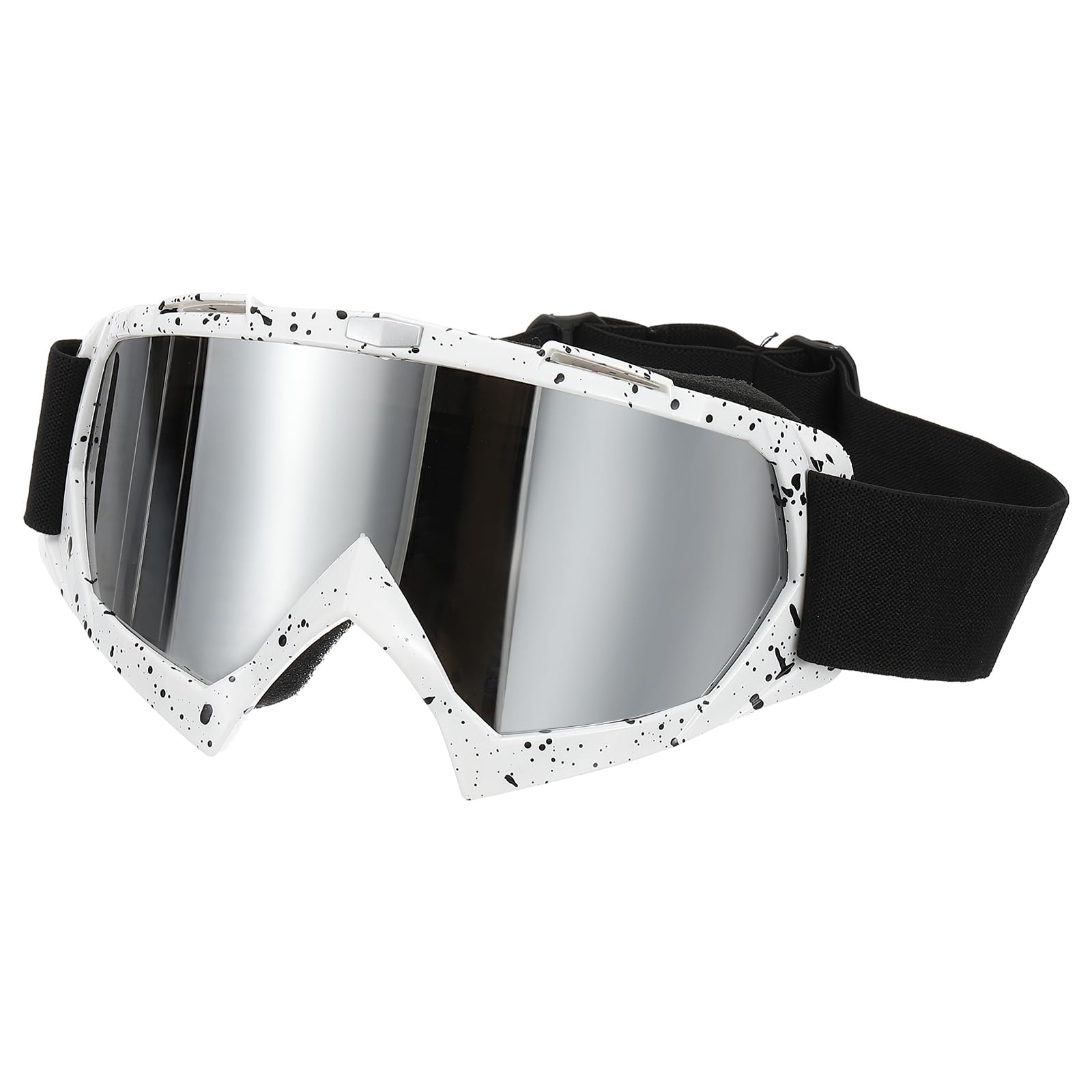 

PATIKIL Dirt Bike Motorcycle ATV Ski Racing Helmet for and Riding with White and Silver Lenses Goggles, Goggles, Goggles, Goggles, Goggles, Windproof,