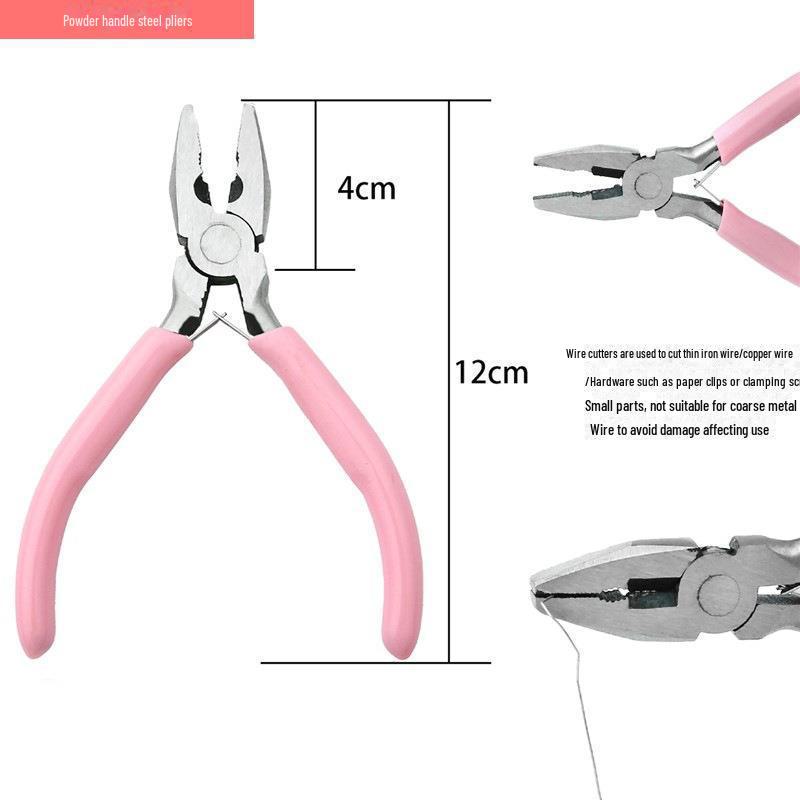 "Handmade Pink Needle-Nose Pliers: Multi-Function Jewelry Tool for Beading and Winding"