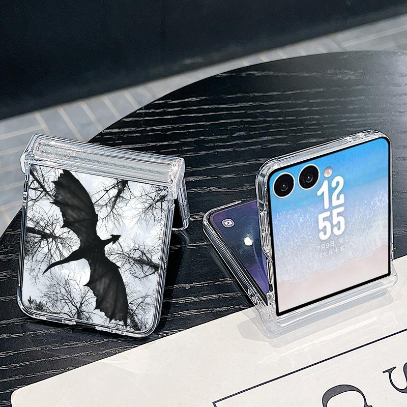 Anime Beach Scenery Case For Samsung Z Flip 8 7 6 5 4 Magnetic For Magsafe Clear PC Hard Folding Phone Cover For Galaxy Z Flip8 Flip7 Flip6