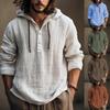 Autumn And Winter Men's Solid Long Sleeve Cotton Hemp Sweater Casual Hooded Sweater