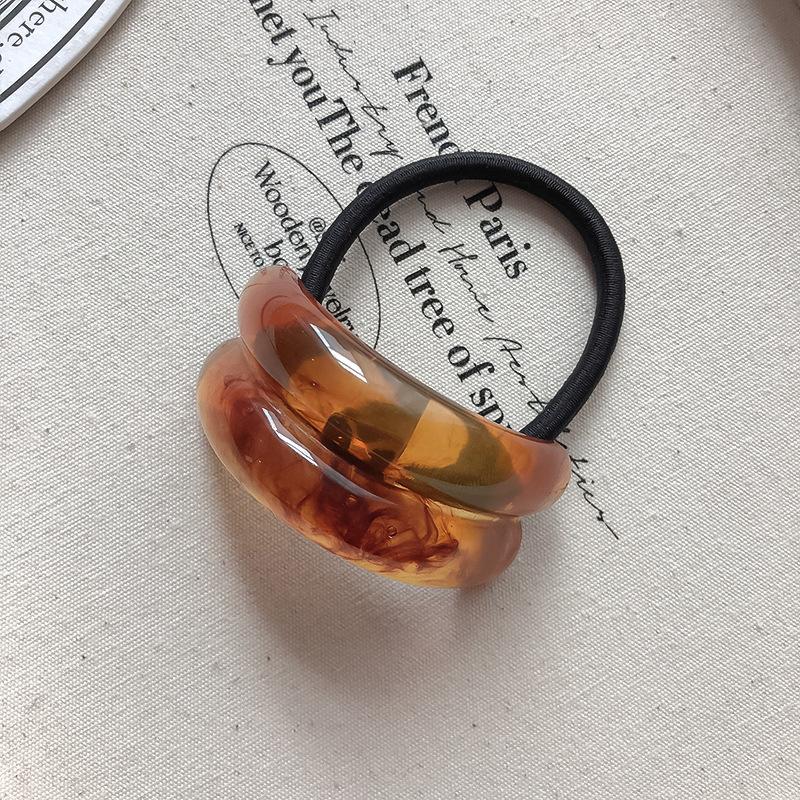 Nowa Akrylowa Duża Podwójnie Zakrzywiona Opaska do Włosów z Teksturą Imitacji Marmuru, Geometryczne Gumki do Włosów, Akcesoria do Włosów dla Kobiet