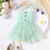 Baby Girl Bodysuit Butterfly Knot Suspender Small Daisy Chiffon Fashionable Bodysuit for 3-24 Months Cute Baby Girl Clothing