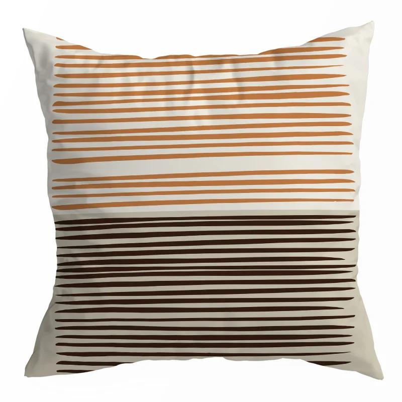 Orange Geometric Abstract Cat Print Pattern Cushion Cover for Home Living Room Sofa Decoration   Pillowcase