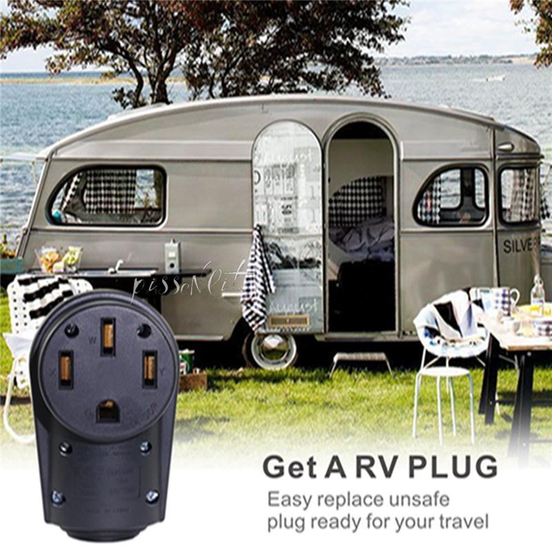 

125/250V 50A receplacement plug (Female) Car Charging Cigarette Lighter Power Cord Harness Connector Lot чёрный