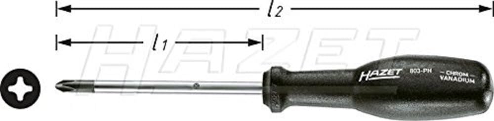 

Отвертка с рукояткой из смолы HAZET TRInamic 803PH2