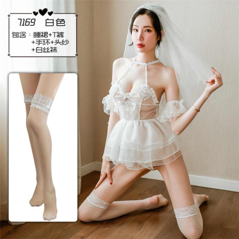 Bride outfit sexy lingerie sexy see-through outfit uniform temptation wedding gift tutu passion suit