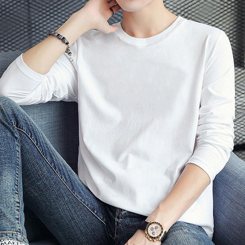 

Мужская универсальная футболка с длинным рукавом, повседневная, большого размера, модный топ для весны/осени 2XL