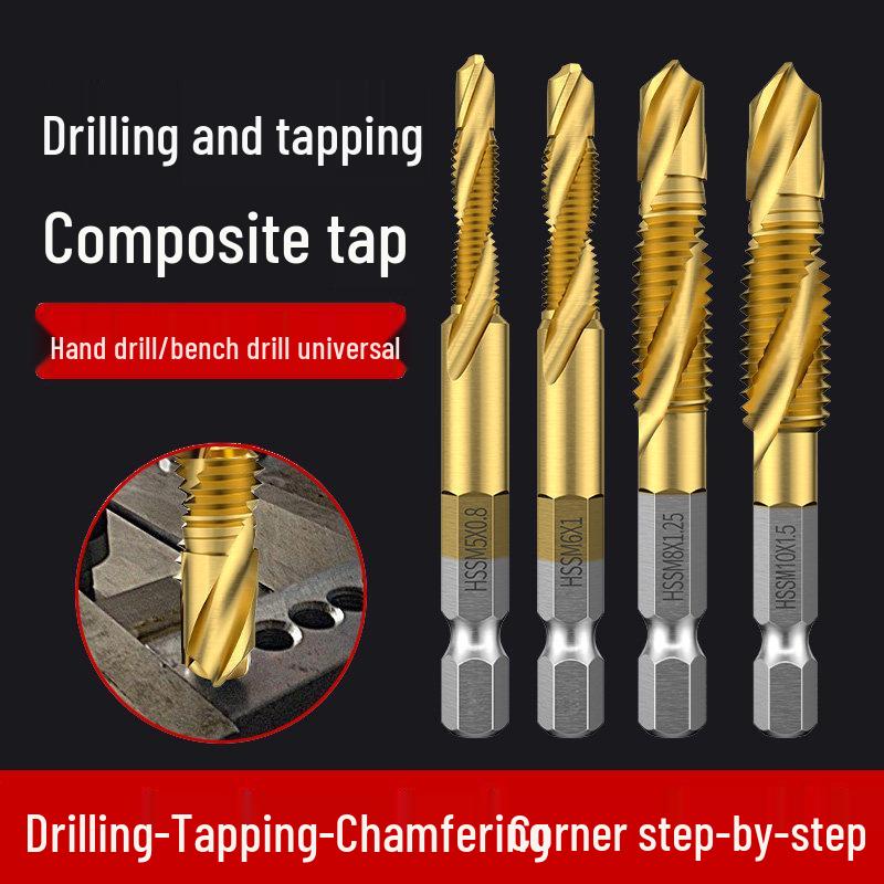 Hex Shank HSS Titanium Drill & Tap Combo Bit for Drilling, Tapping & Hole Cutting.