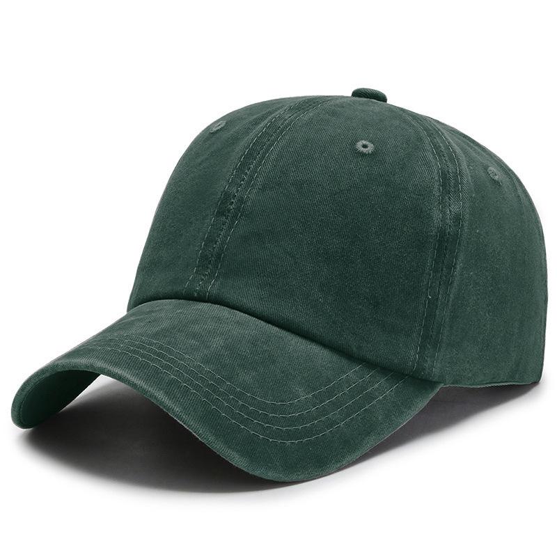 Baseball cap men's retro old washed denim baseball cap solid color wide brim versatile sports baseball cap children