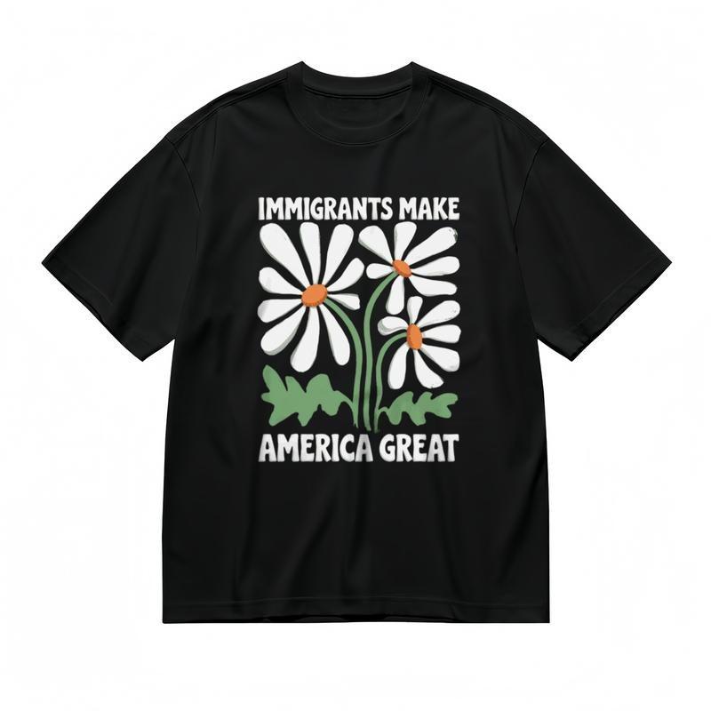 

Men s Breathable Classic T-Shirt Floral Accent Positive Message Design Tee XL