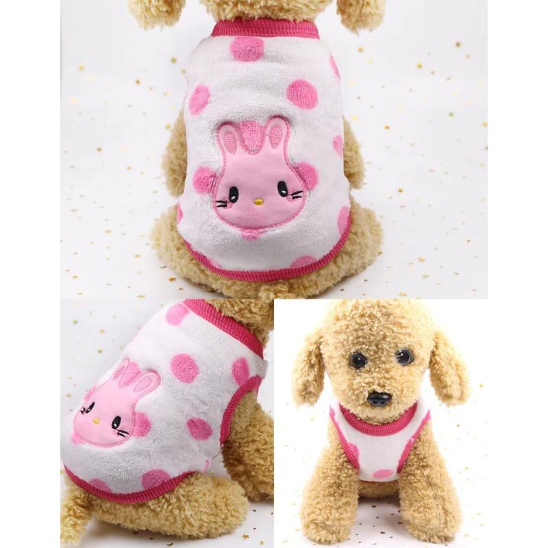 Tecknad Husdjursväst - Varm Vinter Hund Katt Tröja för Små Husdjur Söt Valp Kattunge Kappa Jacka & Säsongsmässig Outfit