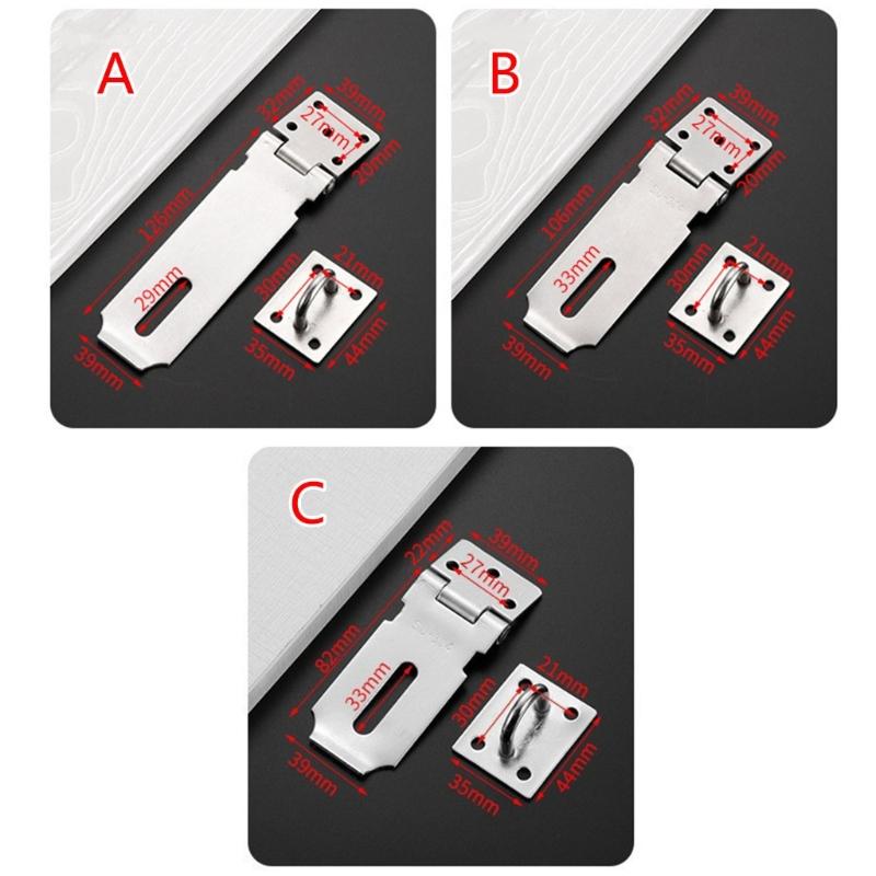 2 set Stainless Steel Shed Lock Hasp Long lasting Durability Door Padlock Hasp