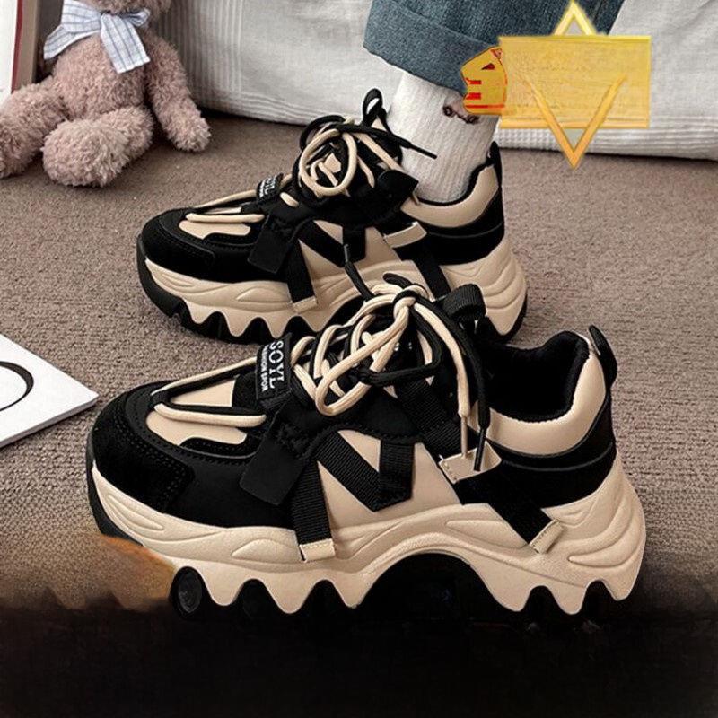 Trending 2024 Women's Thick-Soled Dad Sneakers - Fashionable All-Match Autumn Style