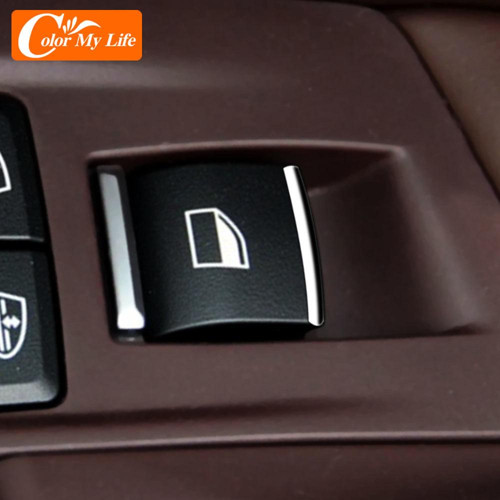 7Pcs/Set Chrome for BMW F10 F18 F07 5 Series 5GT 2010 - 2018 Window Glass Lifter Switch Buttons Sequins Decoration Trim