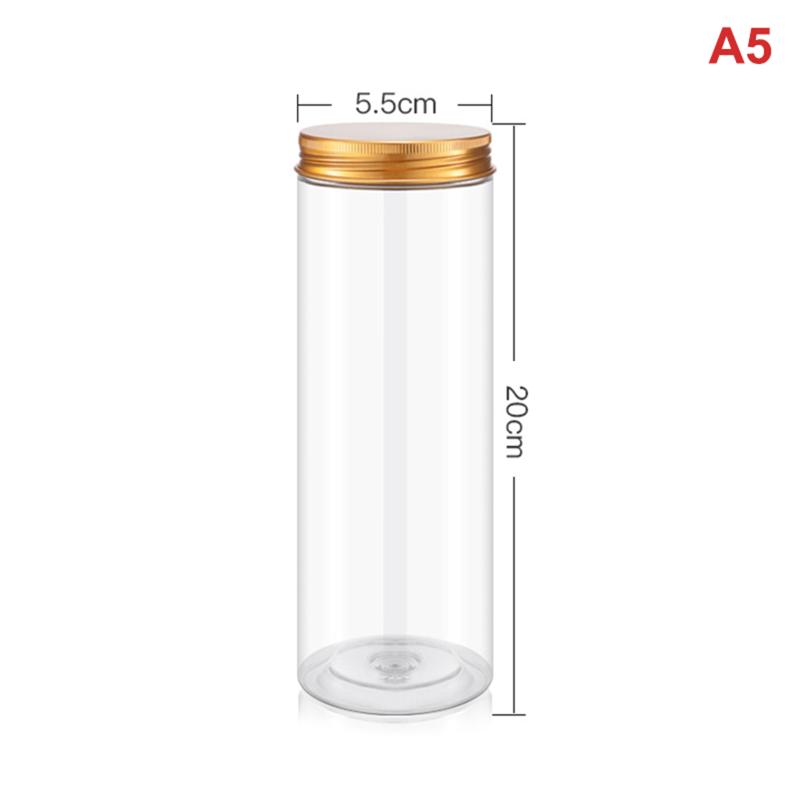 Tapa de Aluminio Frasco Sellado Plástico para Mascotas Grado Alimenticio Almacenamiento Botella de Embalaje Transparente Caramelos Aperitivos Frascos de Conservación de Té.