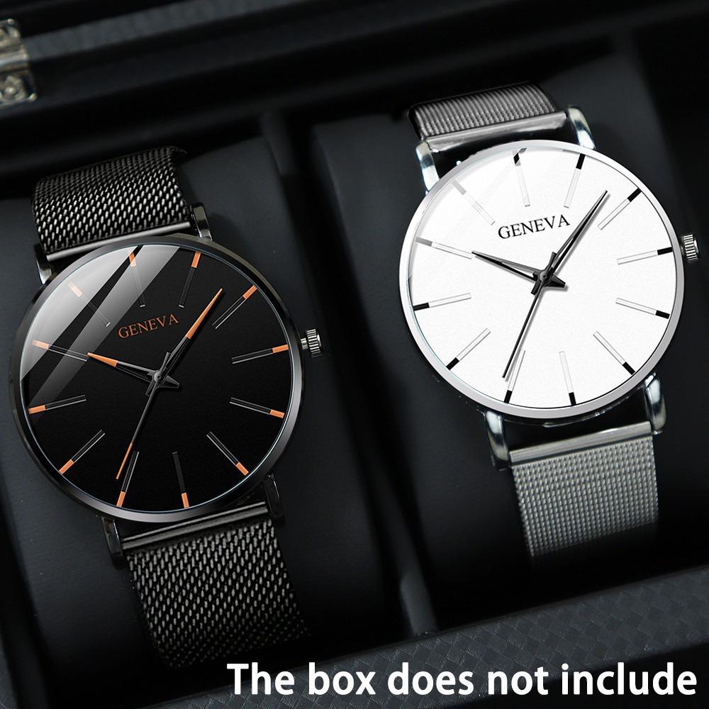 

Geneva Watch 3-Piece Men S Watch Business Mesh Quartz Watch