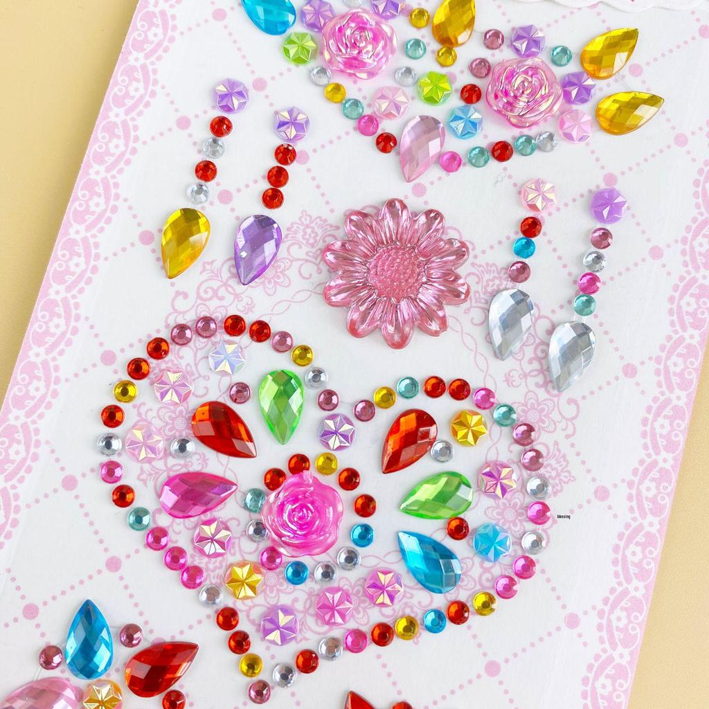 Children's 3D Princess Cartoon Diamond Gem Stickers - Cute Acrylic Crystal Toys