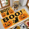 1PC Halloween Pumpkin BOO! Cat Kitchen Rug Non-Slip Door Mat Pop design Bathroom Rug Bath Mat Carpet for Home Sink Laundry Decor