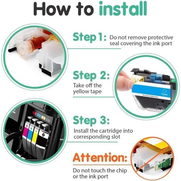 Compatible Ink Cartridges - OGOUGUAN - LC427XL - Pack of 4 - 6000 Pages Black - 5000 Pages Color