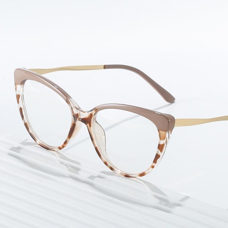 

Классические очки «кошачий глаз» с защитой от синего света - Винтажные очки с прозрачными линзами и металлической оправой, модные очки для работы за компьютером, очки «кошачий глаз»