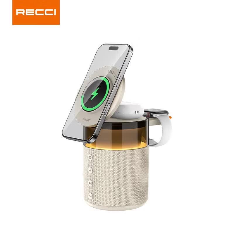 Recci RCW-51 5-in-1 Wireless Charger & Bluetooth Speaker (CN version)