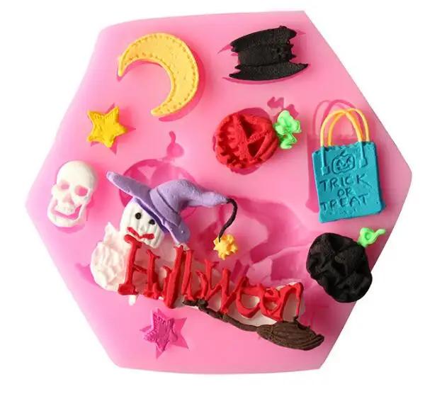 Halloween Pumpkin - Style Liquid Silicone Mold Fondant Cookie Cake Sugar Craft Plunger Cutter Mold Tool