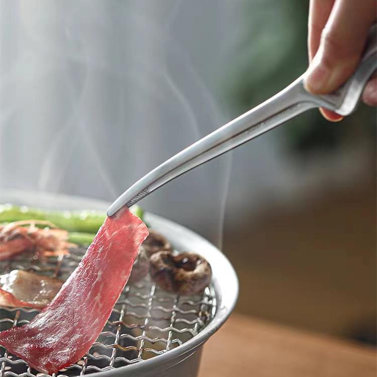 304 Stainless Steel Korean BBQ & Bread Baking Tongs for Meat, Grilling, and Japanese Cuisine