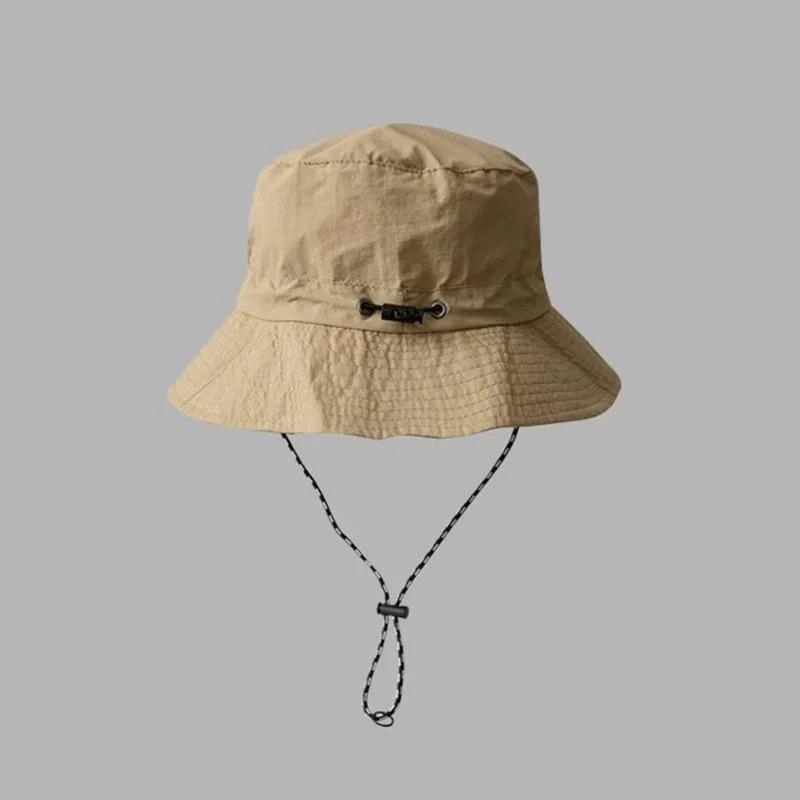 Summer Foldable Bucket Hat for Women Men Light Waterproof Beach Caps with Hook Adjustable Anti-UV Face Protection Fishing Hats