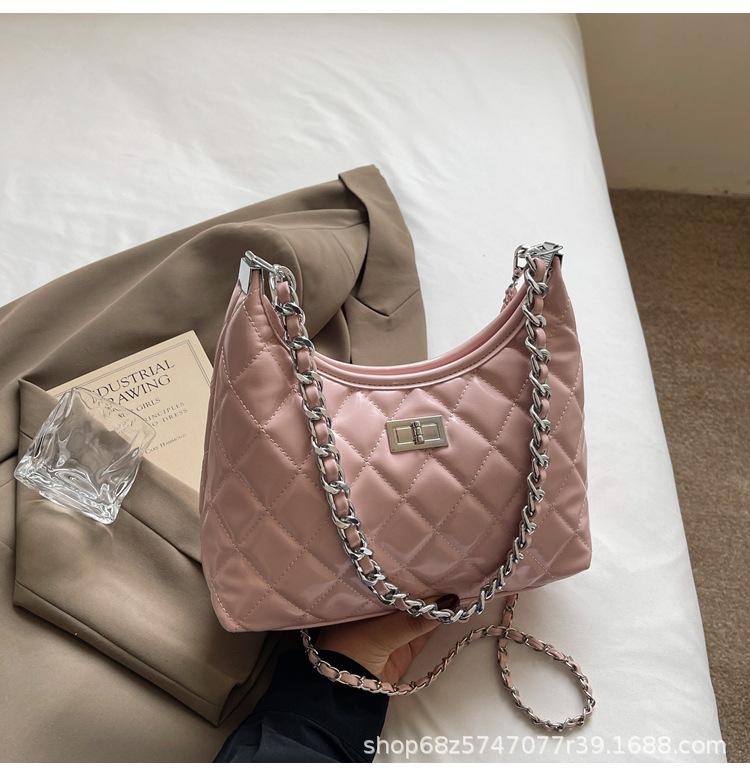 Rhombus Chain Bag Women's Spring and Summer 2025 New Fashion Niche Shoulder Messenger Bag High-end Bucket Bag