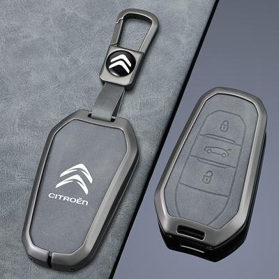 Zinklegierung Leder Auto Fernbedienung Schlüsselhülle Abdeckung Schale Schlüsselanhänger Für C4 C6 C3-XR Picasso Grand DS DS5 C5 X7 Zubehör