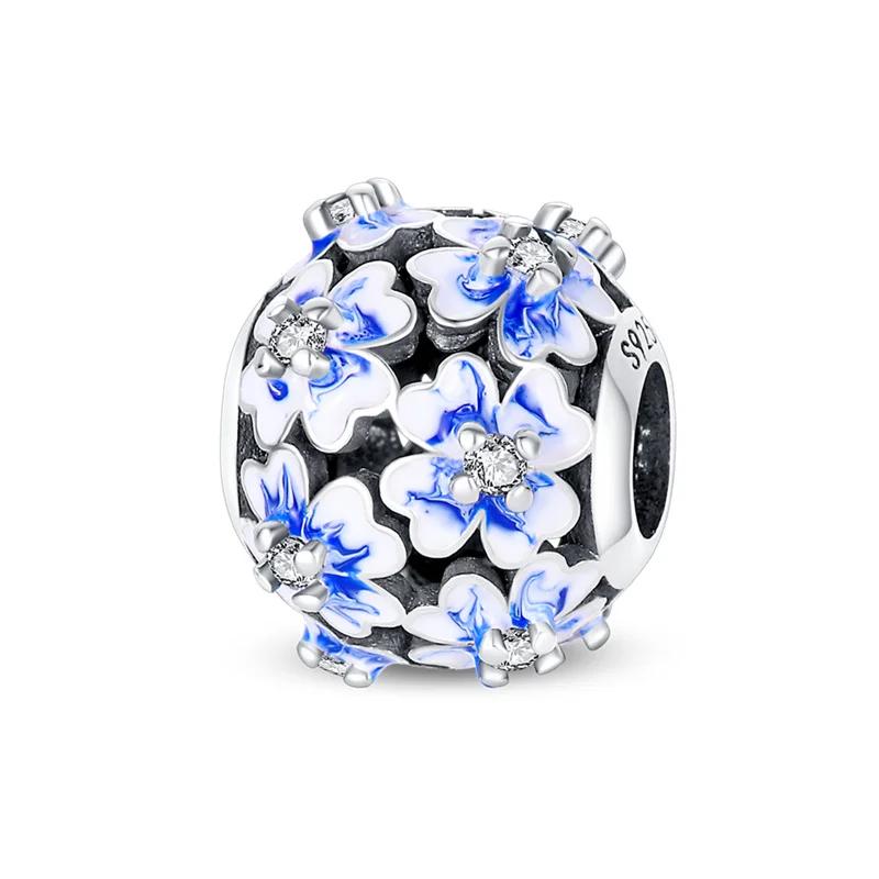 My order plata de ley blueberry avocado charm sunflower beads for original 3mm copper bracelet Do It Yourself gifts women