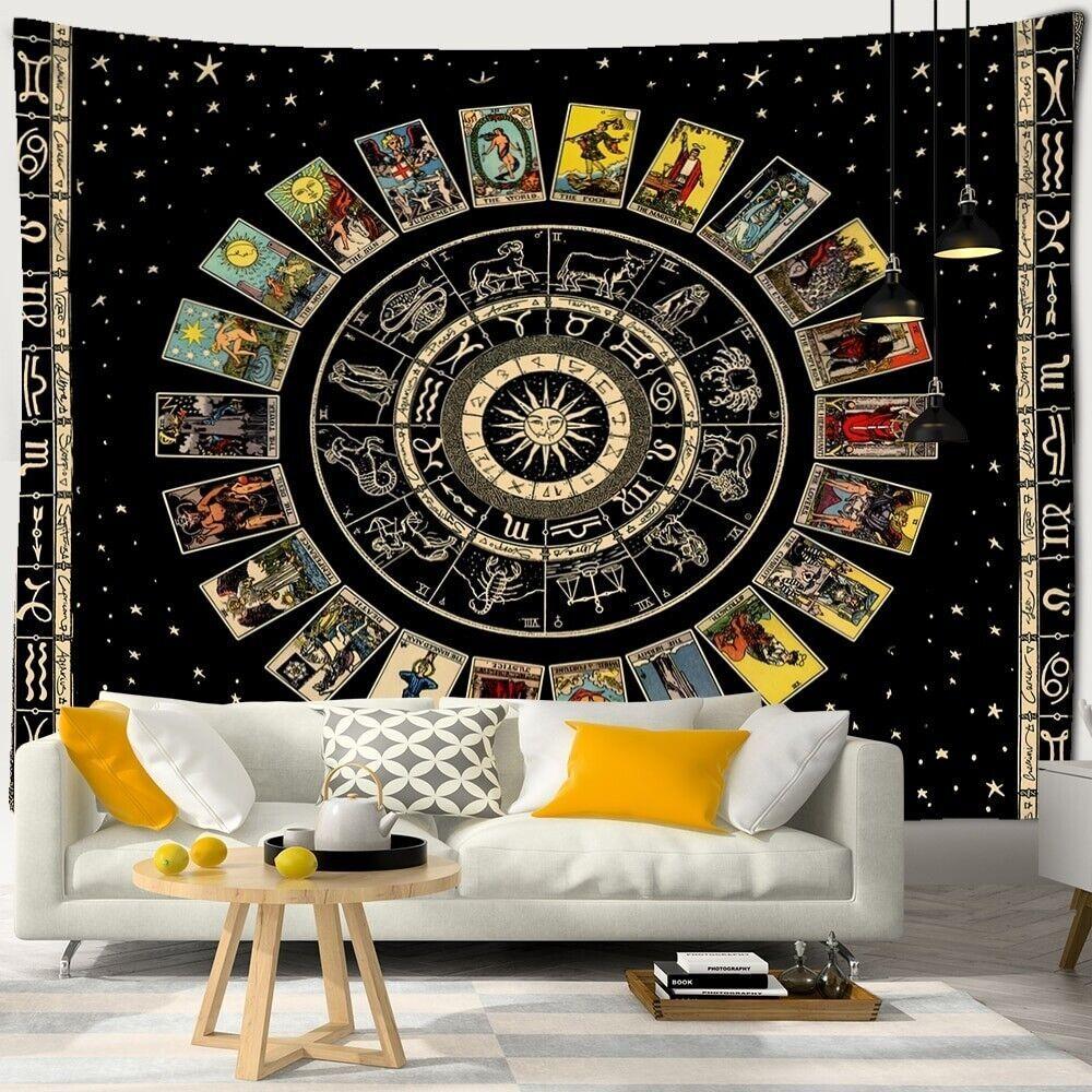 tapestry mandala tarot star plate 75x100 чёрный